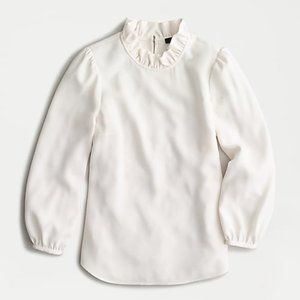 NWT J. Crew Long-sleeve ruffle-neck top